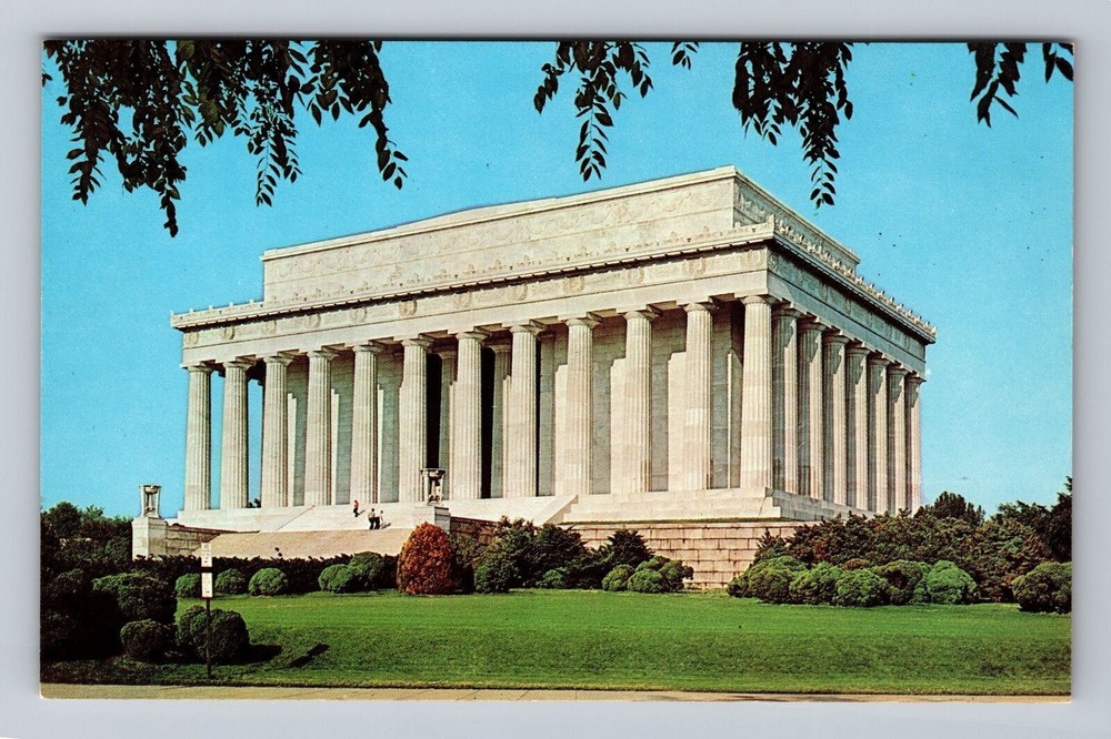 Washington DC Lincoln Memorial White Marble Lincoln Statue Vintage Postcard