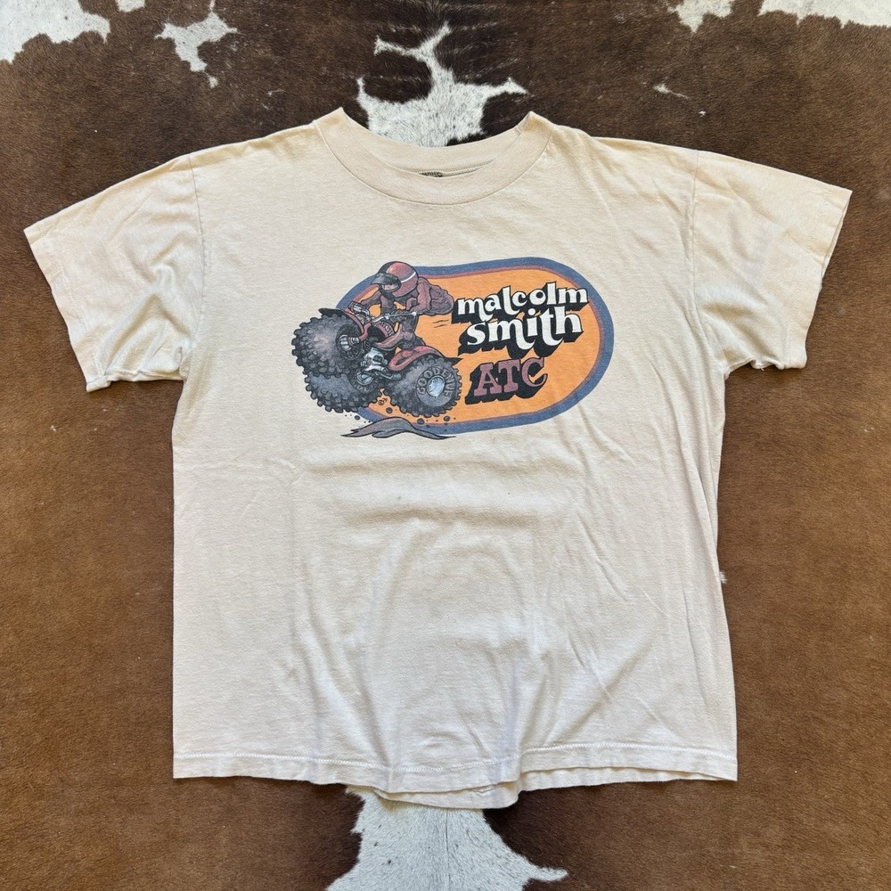 Vintage Malcom Smith ATC Three Wheeler Racing T-Shirt Men’s Size XL