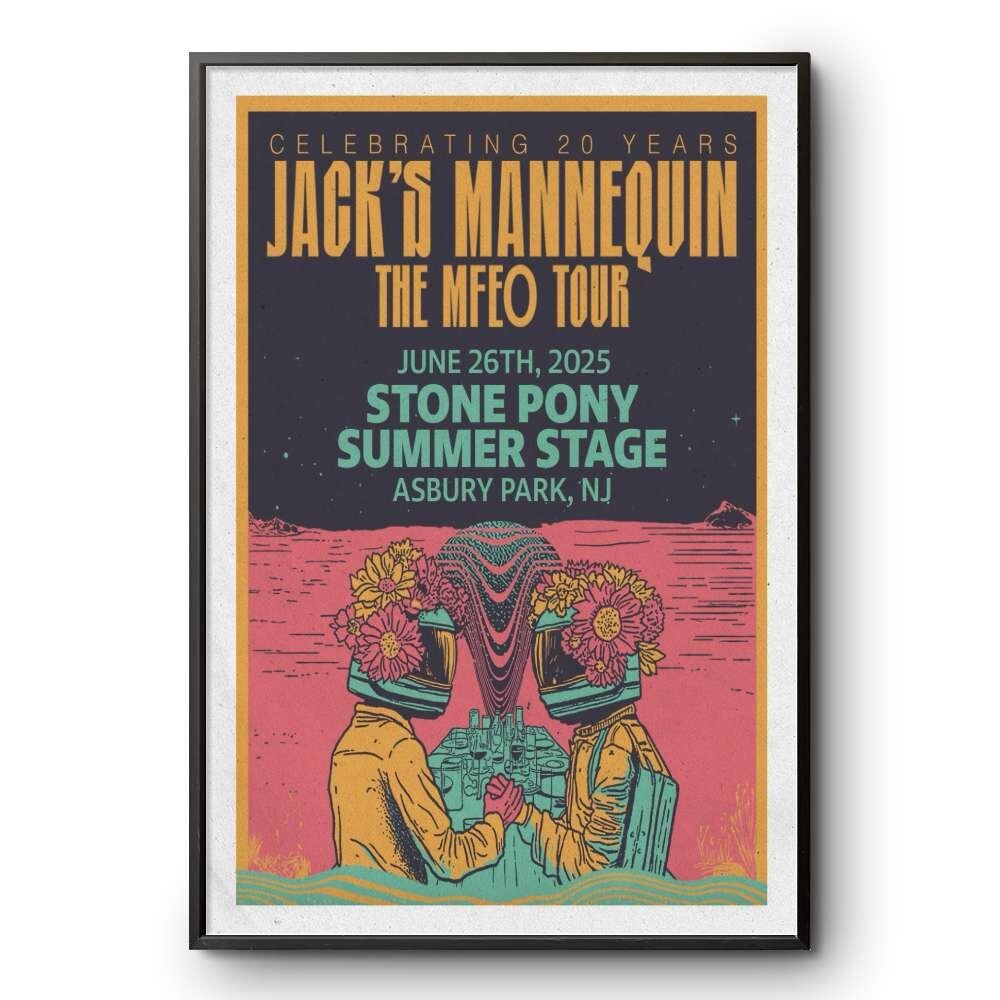 Jack's Mannequin June 26 2025 Asbury Park NJ Concert Poster Wall Art