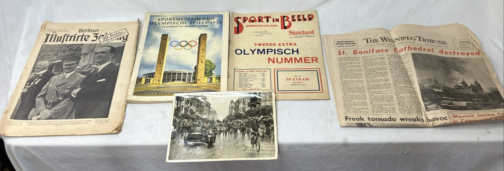 1936 Berlin Olympics Ephemera Lot, Sport In Beeld German Magazines, Photo Newspa