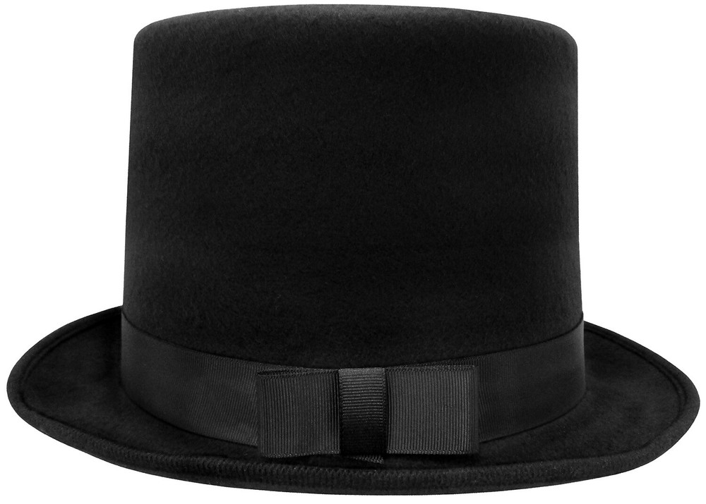 Child Adult Tall Wool Felt Black Top Hat Dickens Formal Victorian Tuxedo Costume