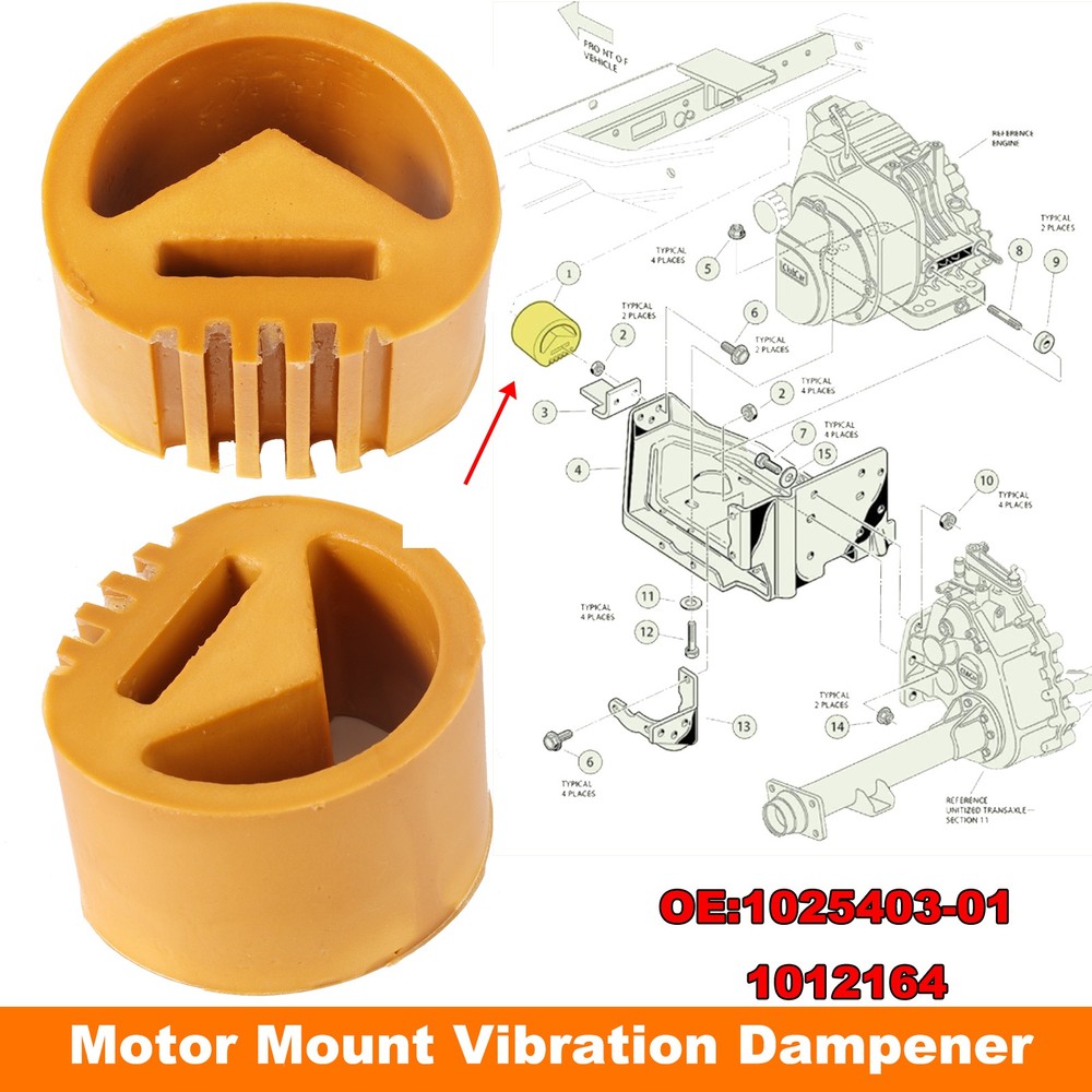 2x Motor Mount and Snubber Bushing For Club Car Gas Golf Cart 1984-up 1012164