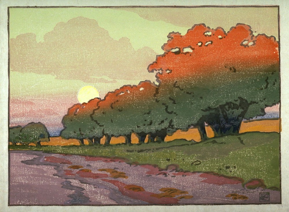 Willows and the Moon By Arthur Wesley Dow - Quality Matte Print - FRAME ME 13x19