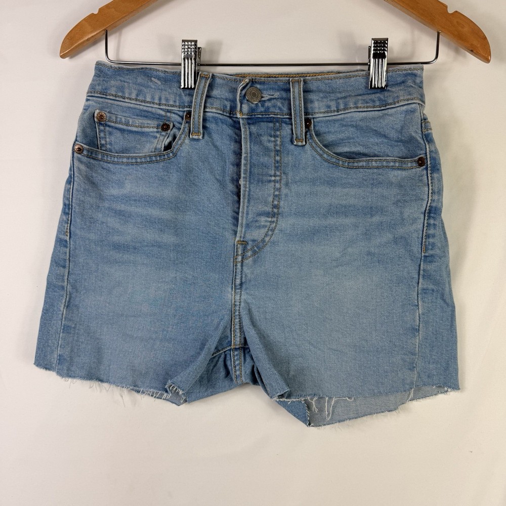 Levi's Women's Shorts Size 27 Blue Original Cut Off Denim High Rise Button Fly