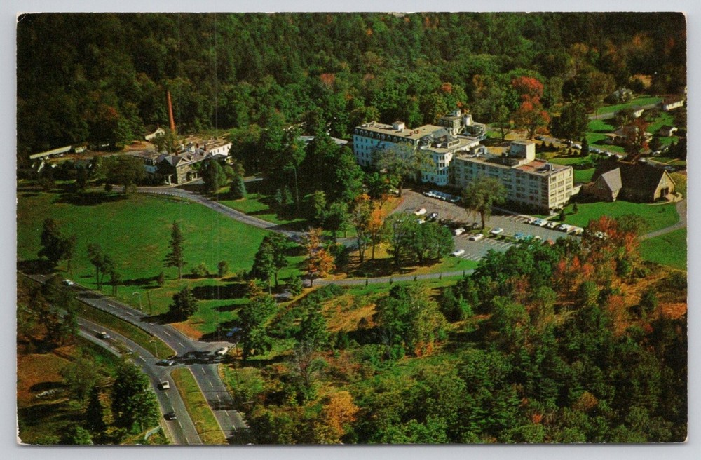 Stoneham, MA New England Sanitarium Hospital Aerial View Postcard Lusterchrome