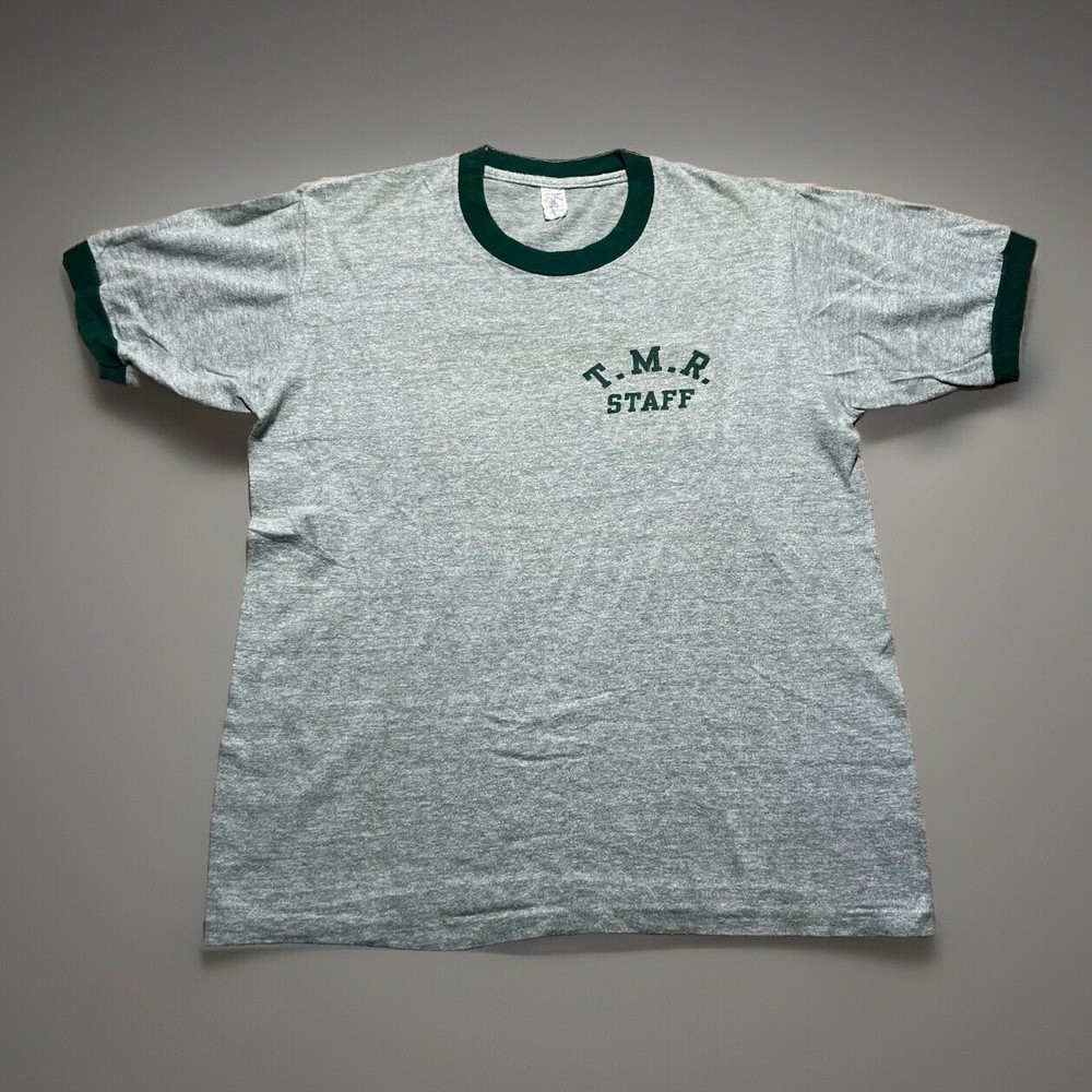 Vintage 50s Velva Sheen TMR Ten Mile River Scout Ringer Tee Large