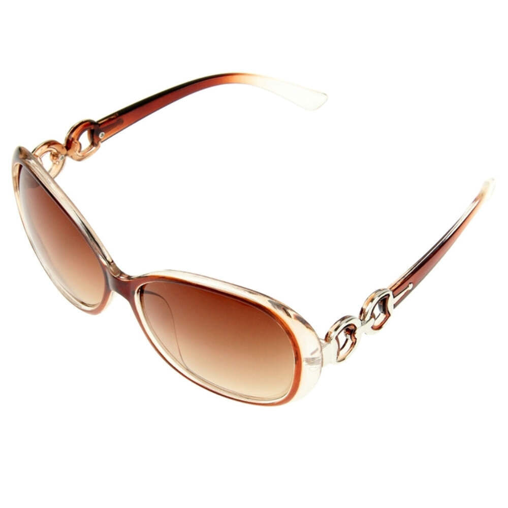 Retro UV400 UV Protection PC Frame AC Lens Sunglasses(Coffee)-image