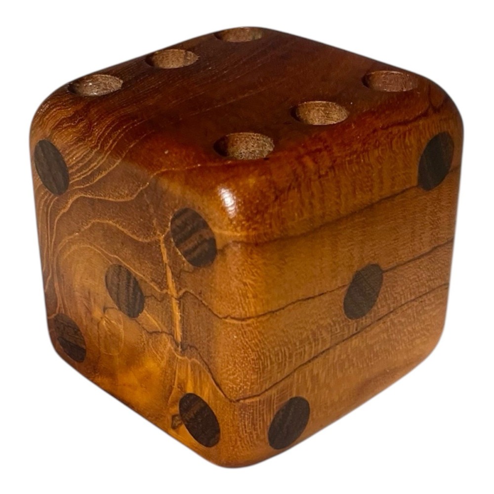 Vintage 1960s MCM Sowe Konst Teak Dice Desk Pen Holder – Scandinavian Modern