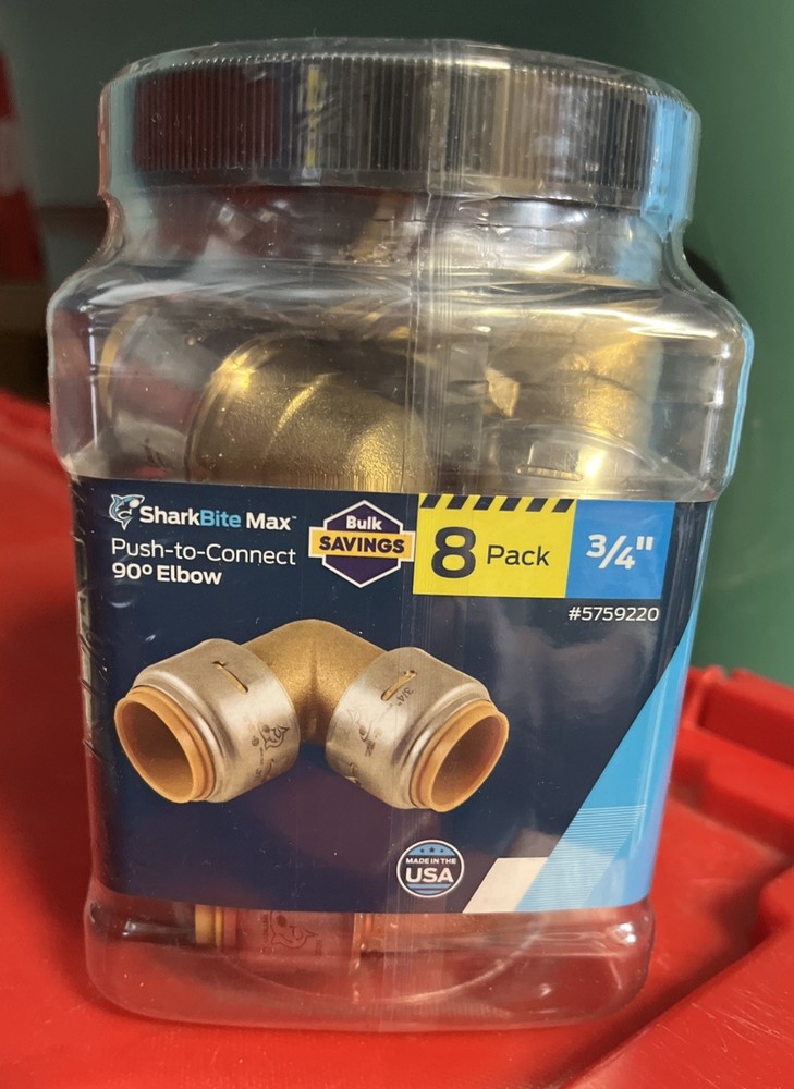 Shark Bite Max # 5759220  90° Elbow Eight Pack 3/4 “. ( G )