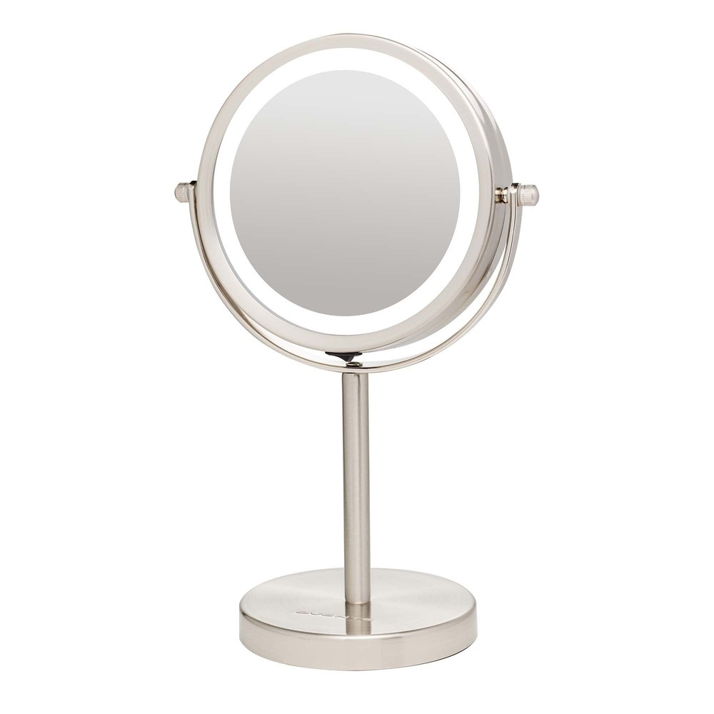 OVENTE 6-Inch Battery Powered Lighted Makeup Mirror with 1X 7X Magnification
