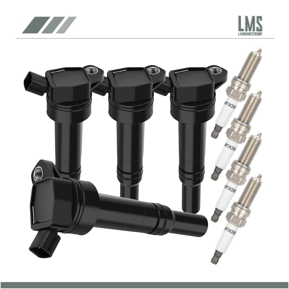 For Hyundai Elantra Tucson Kia Forte Soul 1.8L 2.0L 4 Ignition Coil & Spark Plug