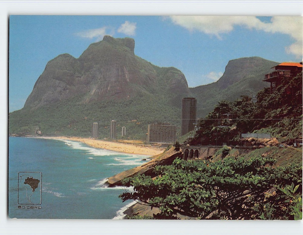 Postcard Praia de Sao Conrado Rio De Janeiro Brazil