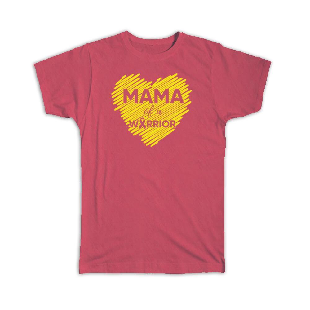 Gift T-Shirt : Mama Of A Warrior Childhood Cancer Awareness Support For Mother