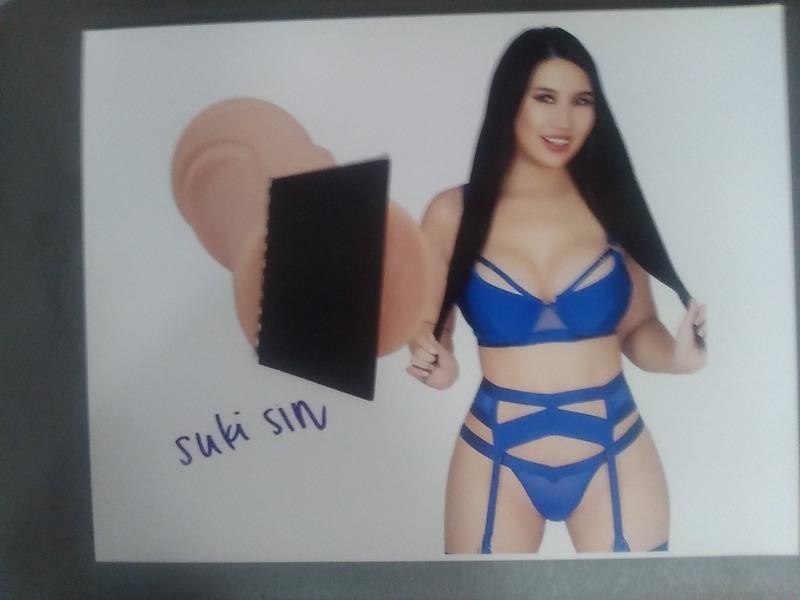 rare Suki Sin hand signed 8x10 color photo of Adult Asian Model