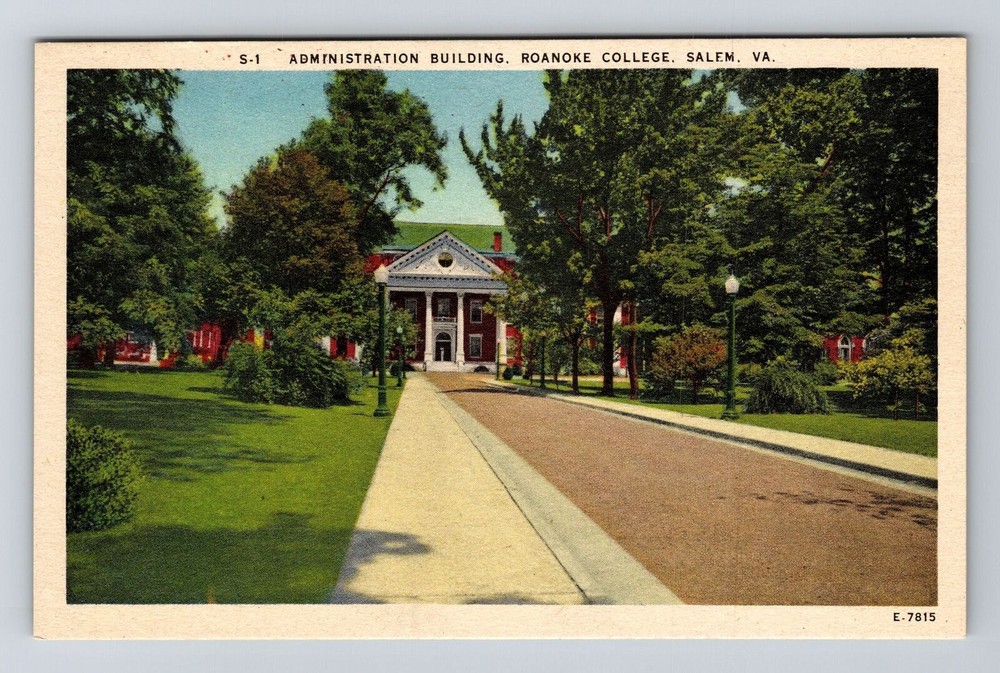 Salem VA-Virginia, Roanoke College Admin Building, Vintage Postcard