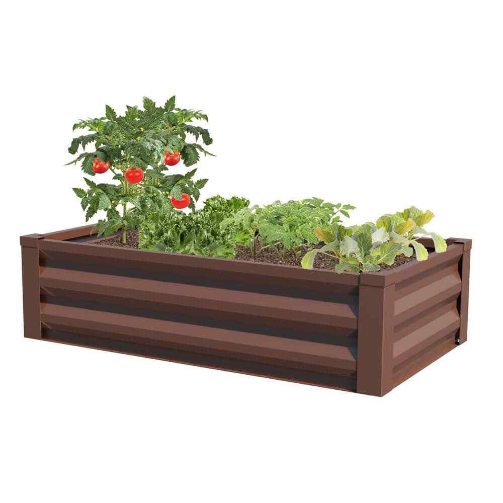 24 in. W x 48 in. L x 10 in. H Timber Brown Pre-Galvanized Powder-Coated Steel R