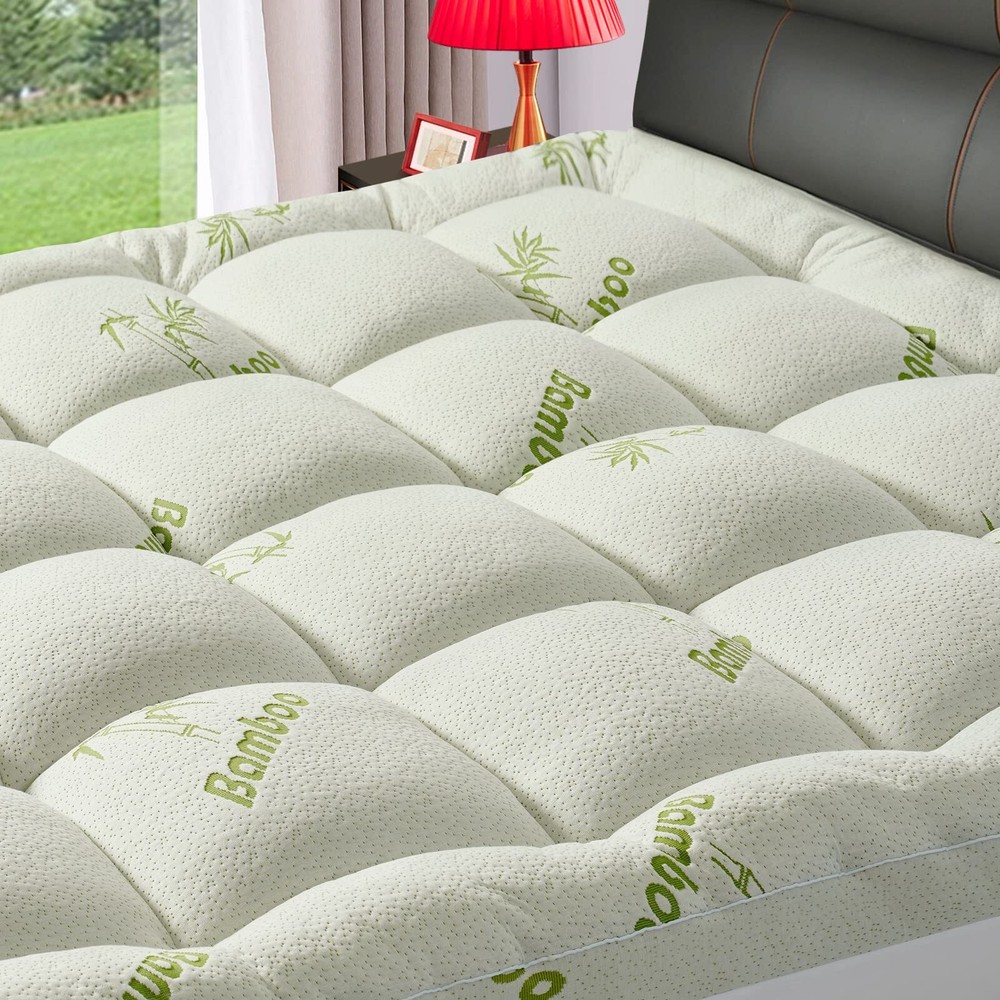 Premium Viscose Made from Bamboo Queen Size Mattress Topper for Back Pain, 12...