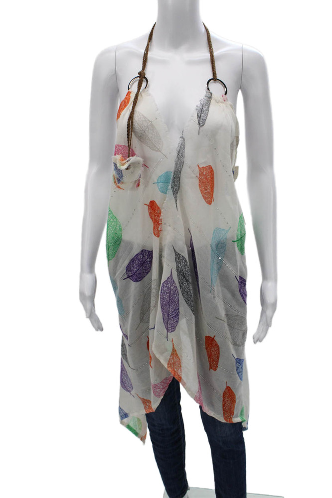 Pop Saint Barth Women Sundress Halter Floral Multi Cotton Size One SizeFree Shipping in US $100+ Orders | $6.95 Orders Below