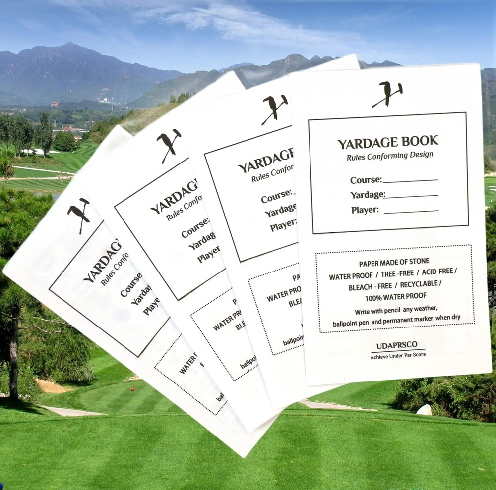 Golf Yardage Book 4 pcaks All Weather Stone Paper Water Proof Yardage Book Go...