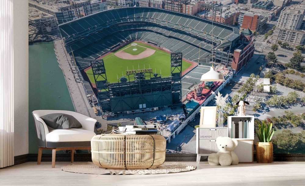 3D Oracle Park Baseball Stadium Wall Murals Wallpaper Murals Wall Sticker Wall