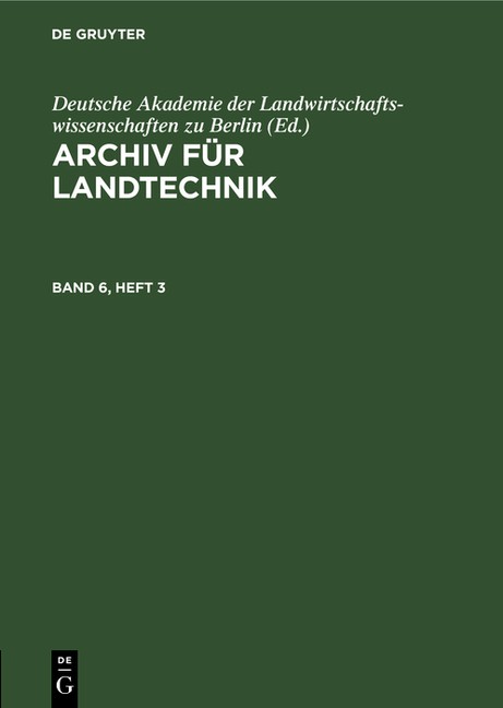 Archiv F?R Landtechnik