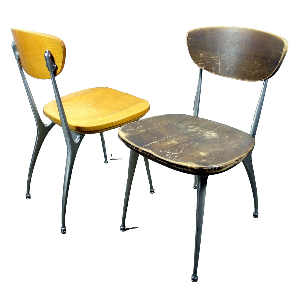 Vintage Mid Century Modern Shelby Williams Cast Aluminum Gazelle Chairs