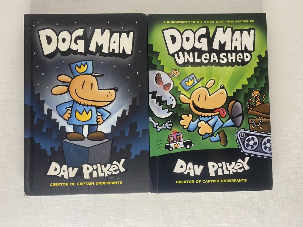 DAV Pilkey Dog Man Hardcover Set of 2  Children's Books