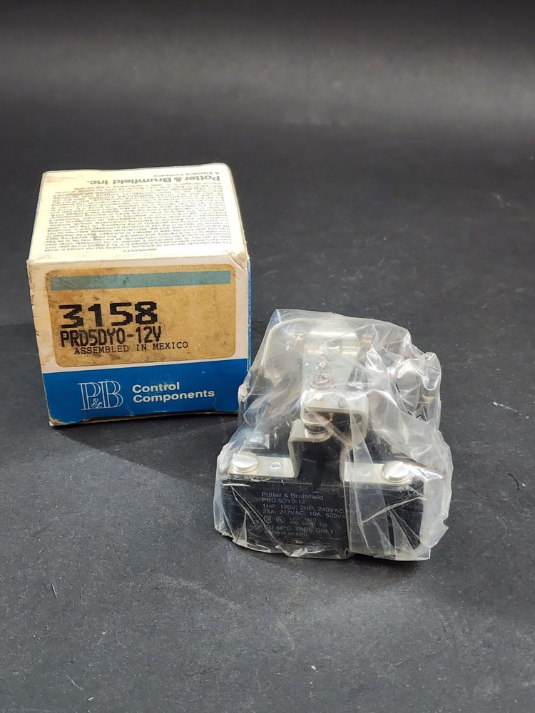 Potter & Brumfield PRD5DYO-12V Power Relay 12VDC 25A 60OV SPDT 03158 NEW
