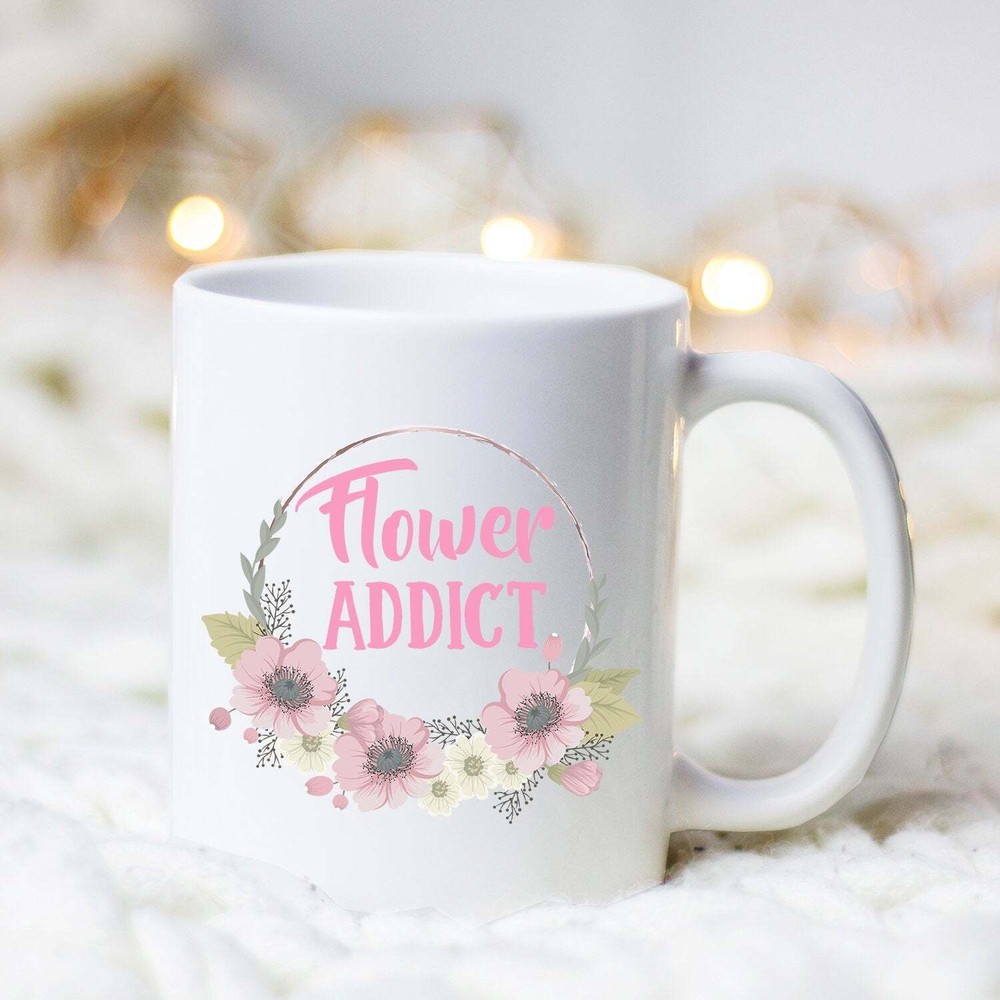 Floristería Flor Adicto Taza Floristería Taza Floristería Regalo Flor Amante Regalo Floral