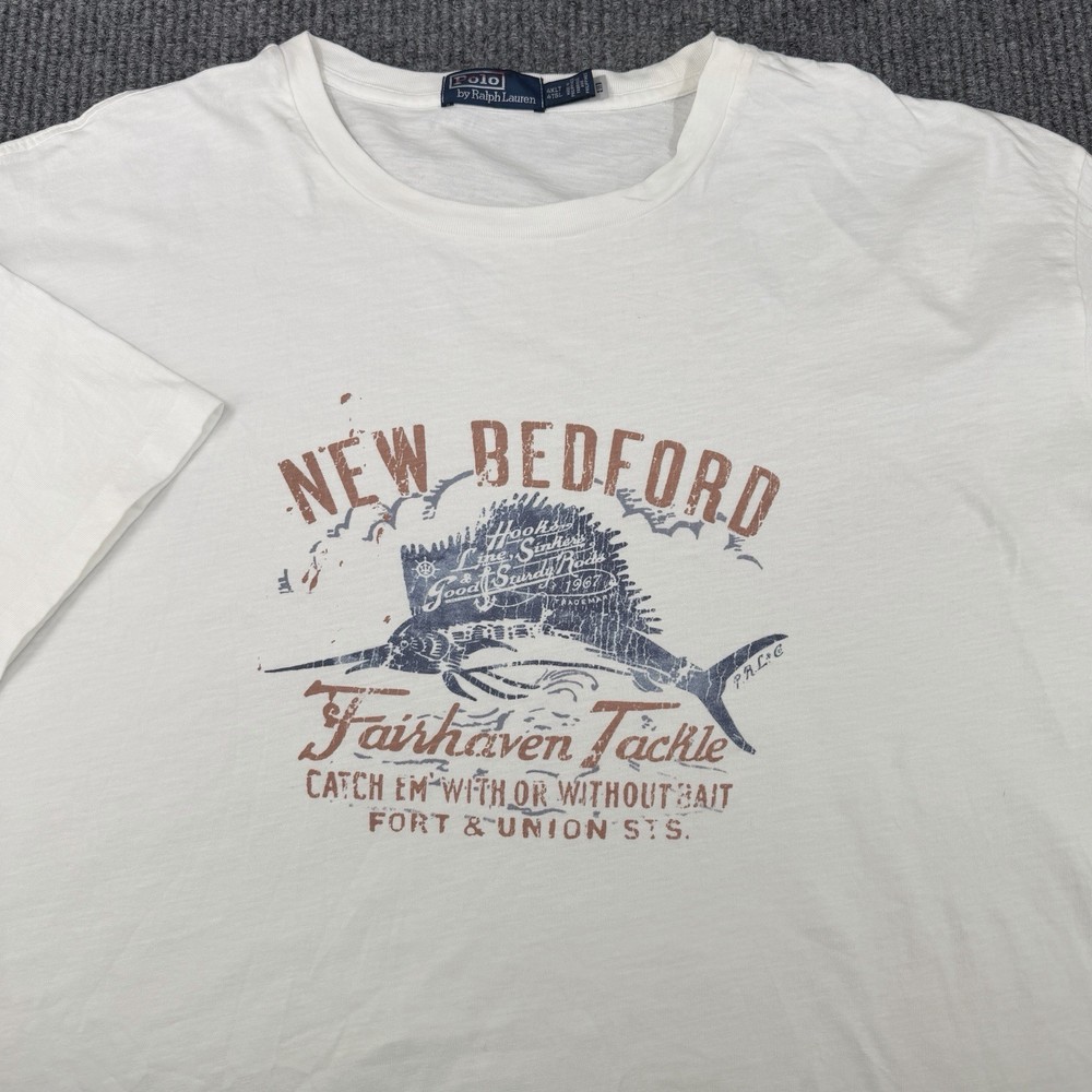 New Polo Ralph Lauren Men's Graphic T-shirt White 4XLT Big & Tall New Bedford