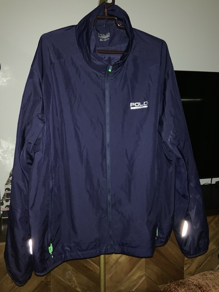 Polo Sport Ralph Lauren Men’s Windbreaker Jacket Navy Blue, Full Zip Size XXL