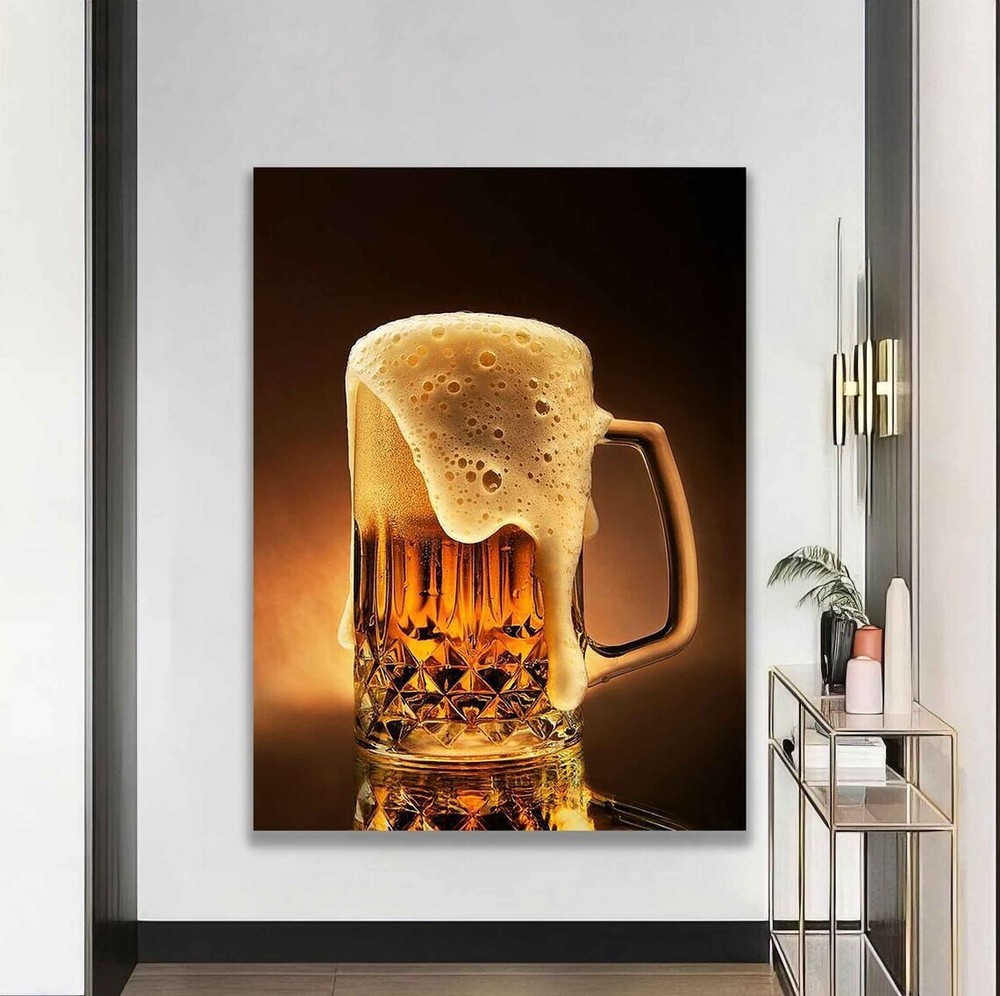 Beer Cup Modern Abstract Elegant Print Unframed Canvas Print Australian Wall Art