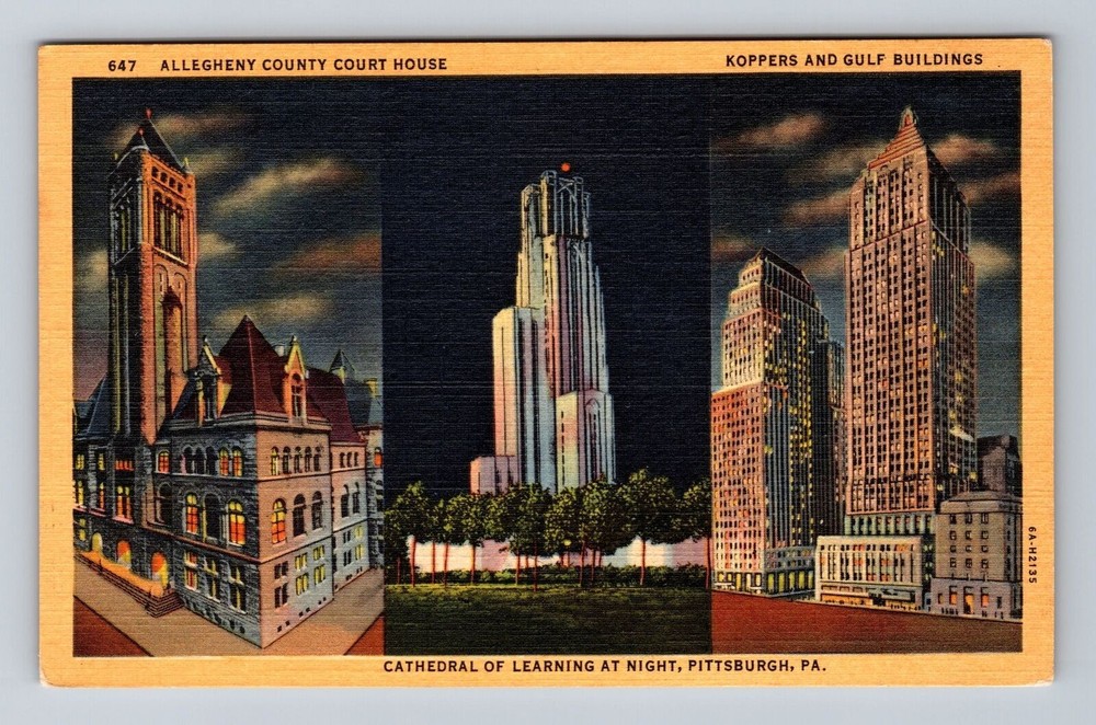 Pittsburgh PA-Pennsylvania, Allegheny County Court House, Vintage Postcard