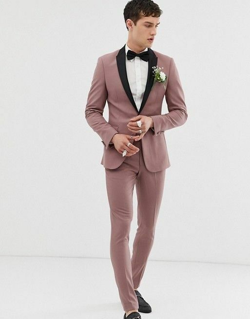 Men Suit Slim Fit Groom Tuxedo Wedding Formal Groom Party Prom Peak Lapel Blazer