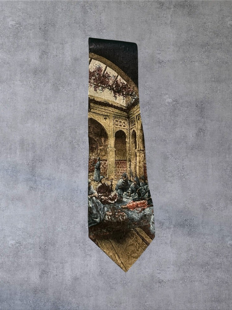 Caravaggio Pure Italian Renaissance Scene Necktie Art Tapestry Vtg Tie NWT