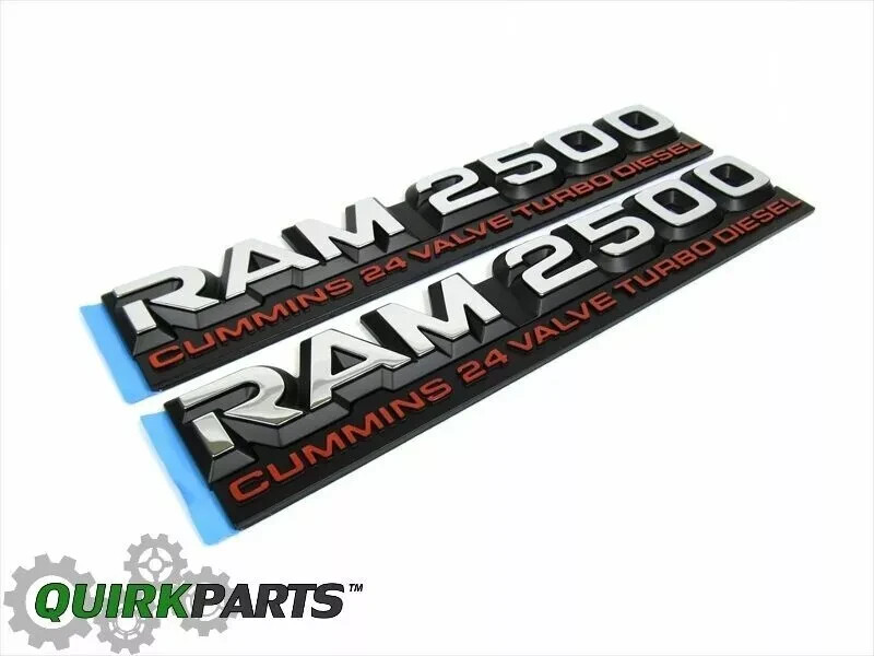 98-02 DODGE RAM 2500 CUMMINS 24 VALVES TURBO DIESEL EMBLEM NAMEPLATE SET OF 2