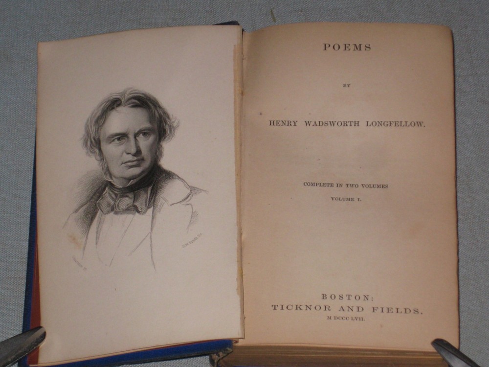 1857 Book Poems By Henry Wadsworth Longfellow Vol.i