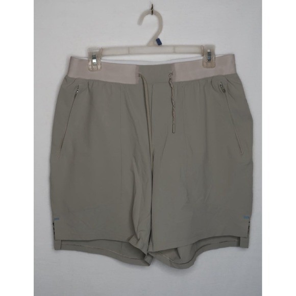 Lululemon License To Train Shorts Men's Large Taupe Linerless Athletic LM7APYS