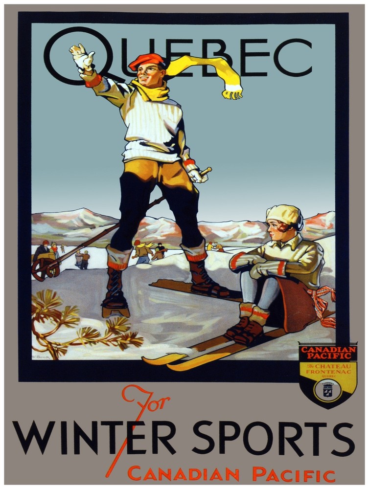 7586.Decoration Poster.Home Room wall art design print.Canadian Quebec Ski sport