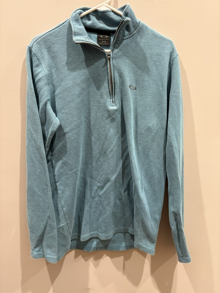 Oakley Men's Regular Fit M Quarter Zip Turquoise Pullover Golf