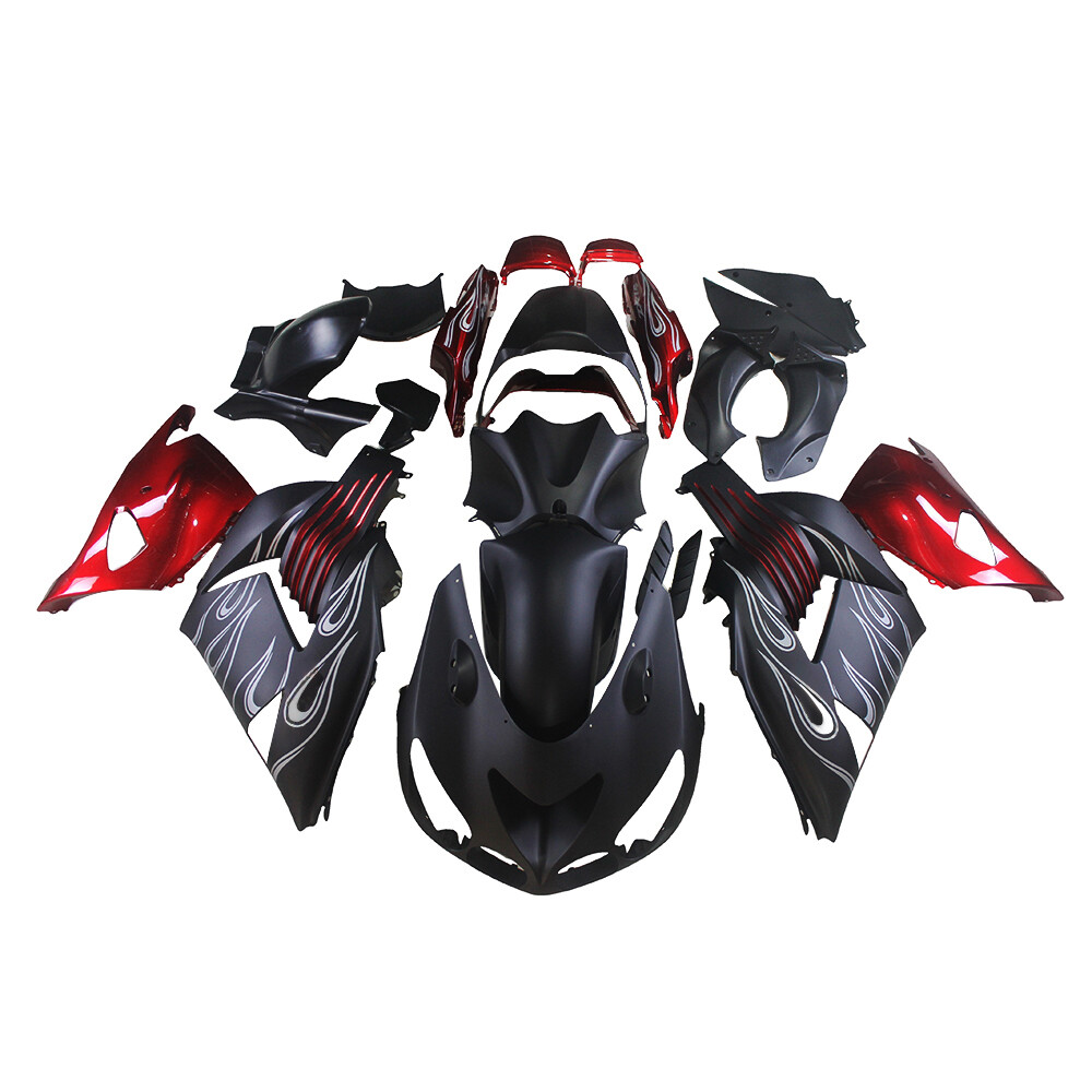 Black Red Bodywork For Kawasaki ZX-14R ZZ-R1400 2006 07 08 09 10 2011 Fairings
