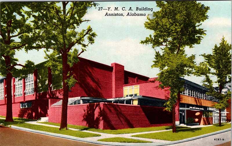 Postcard BUILDING SCENE Anniston Alabama AL m/09 AM3250