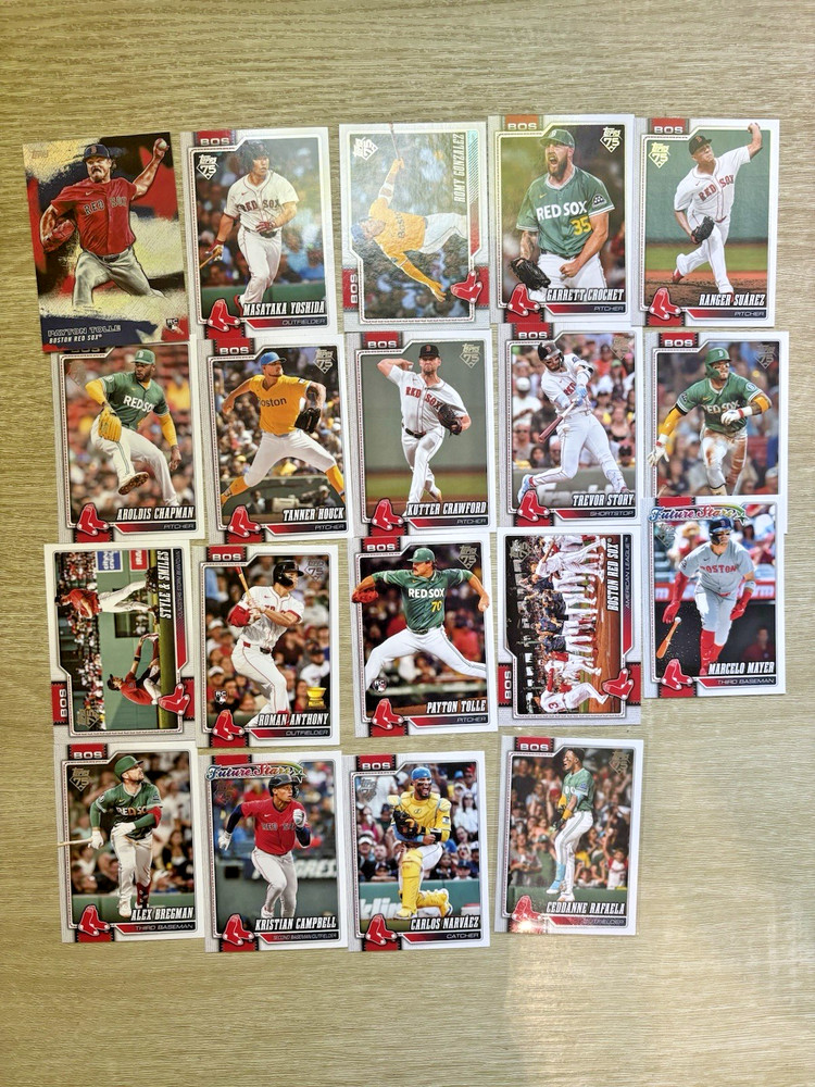 2026 Topps Boston Red Sox 19-Card Lot Roman Anthony Tolle RC