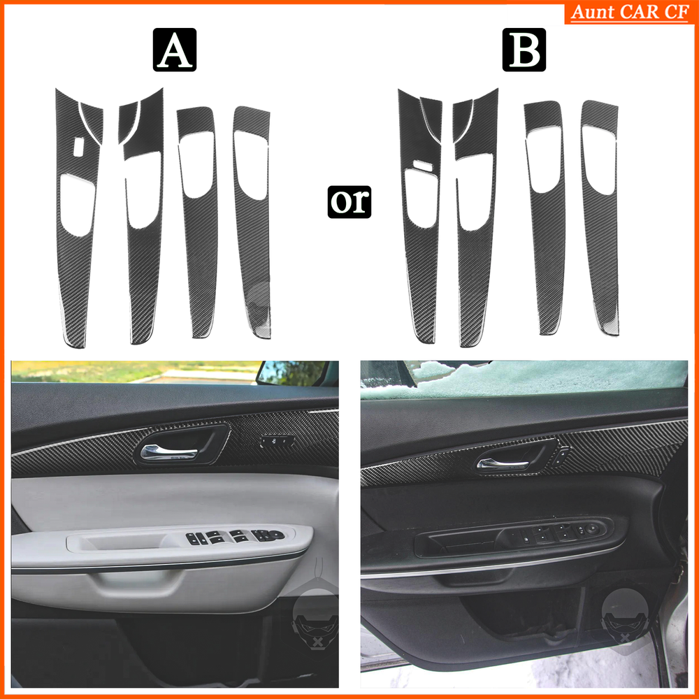 For GMC Acadia 2007-12 Real Carbon Fiber Door Panel Lock Seat Memory Cover Trim