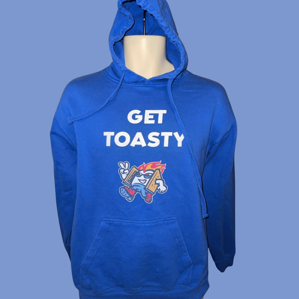 Rare Unisex Tultex Get Toasty Blue Hoodie Size Medium