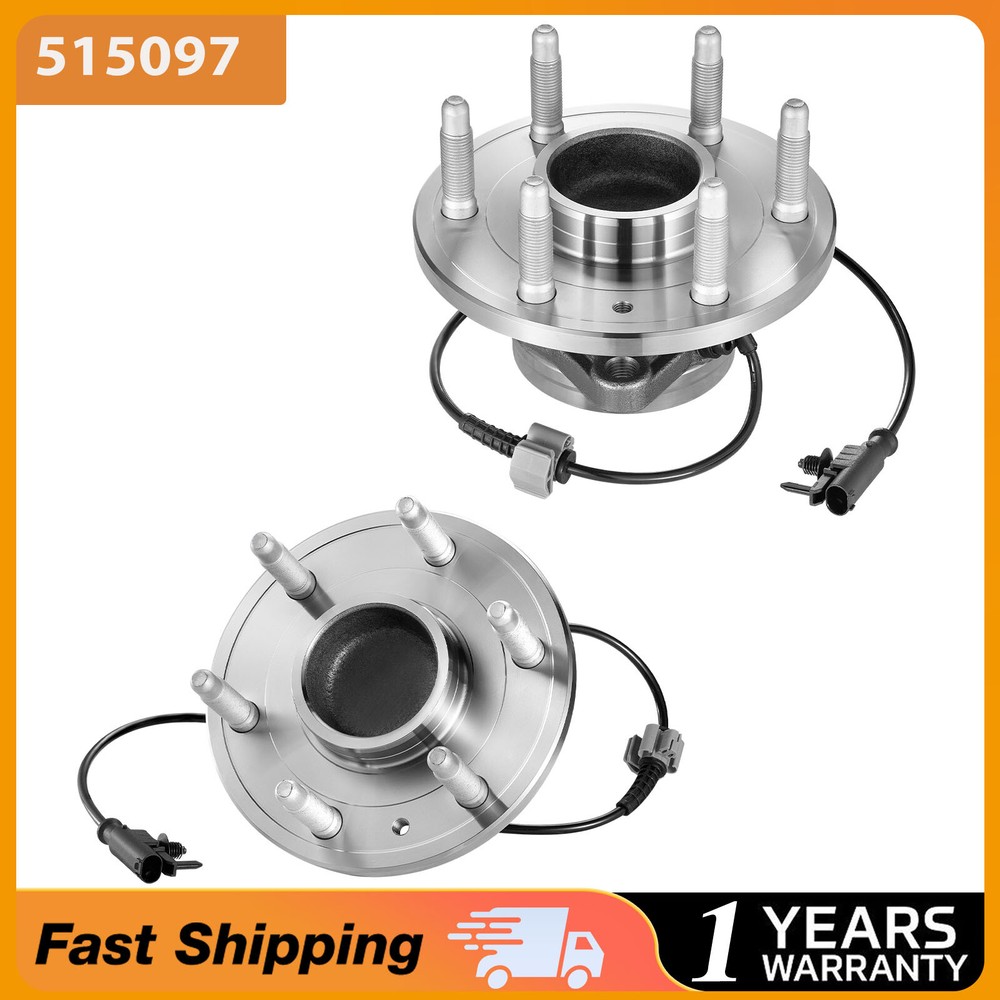 Pair Front Wheel & Bearing Hub for 2007-2014 Chevy Silverado GMC Sierra 1500 2WD
