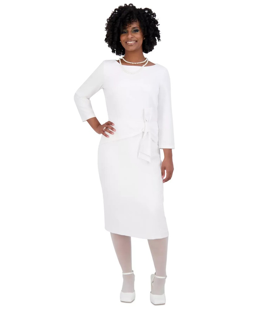 Kasper Women's Dress Sz S Side-Tie 3/4-Sleeve Crepe