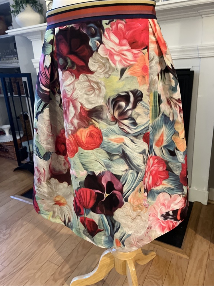 Ted Baker London Women's Floral Skirt Size 5 = XL Multi Color