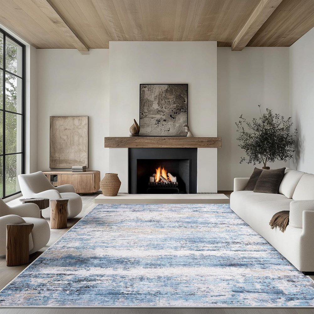 6X9 Area Rug Living Room Rugs - Washable Rug Large Modern Abstract Soft Thin Car