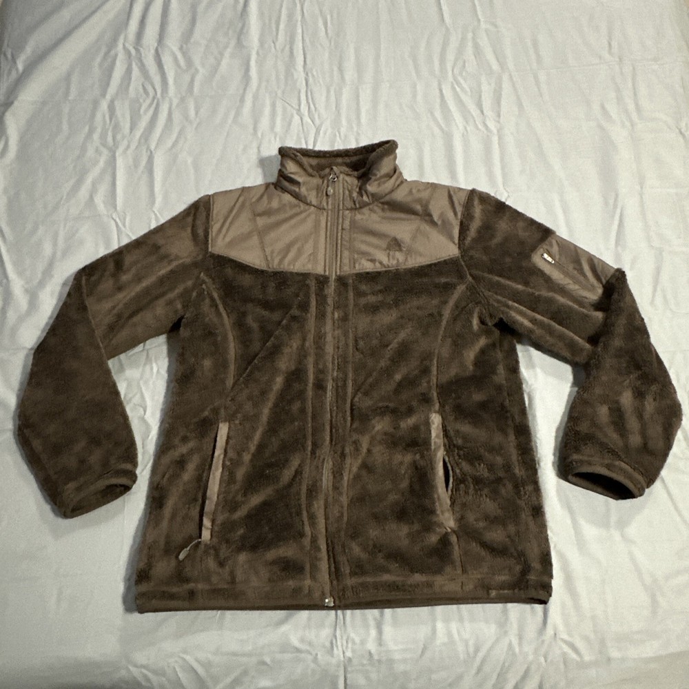 Nike ACG Brown  Hybrid Full-Zip Sherpa Fleece Long Sleeve Jacket Womens sz L